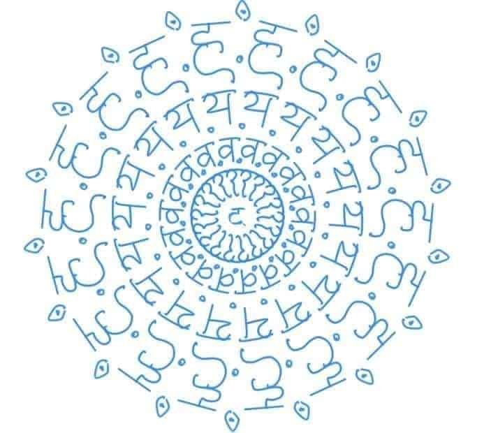 सिद्धान्त कौमुदी | संज्ञाप्रकरणम् माहेश्वरसूत्राणि | माहेश्वर सूत्र पर अद्भुत चित्रकला